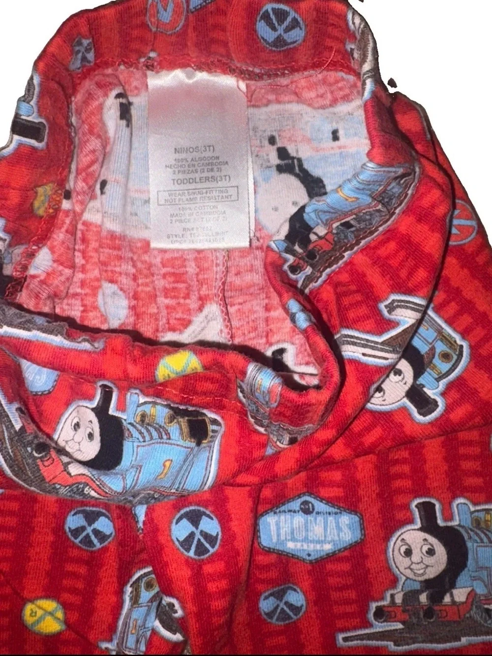 Thomas & Friends Red and Light Blue Kids Train Pajama Set